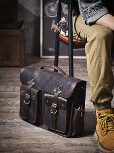 Porte-documents vintage en cuir véritable pour homme - Sac à main d'affaires pour le bureau, sac à bandoulière pour usage quotidien LLB-0389 - Product Image 4