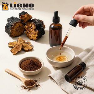 Chaga LiGNO CG06 Extracto Líquido de Agua, Suplemento Nutracéutico, Soporte Antioxidante, Certificado Halal Kosher, OEM ODM, Empaque en Tambor - Product Image 1