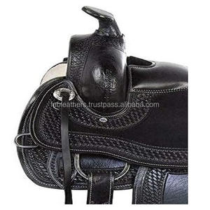 Selle d'équitation confortable en cuir véritable fabriqué à la main pour le plaisir occidental Selle d'équitation de style américain personnalisée en vrac - Product Image 5