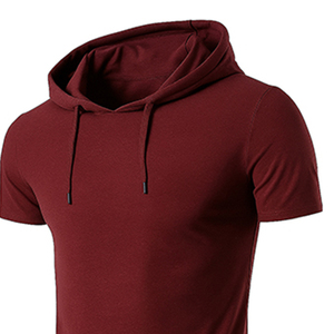 <b>Short</b> <b>Sleeve</b> <b>Hoodies</b> OEM ODM Custom Apparel Manufacturer Lightweight Cotton Hooded Sweatshirt Bulk Supply Private Label - Product Image 3