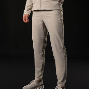 Custom Logo Premium Quality Stretchy Fabric Men's Wholesale <b>Slim</b> Fit <b>Joggers</b> Breathable Elastic Waist With Side Zipper Pocket - Product Image 1