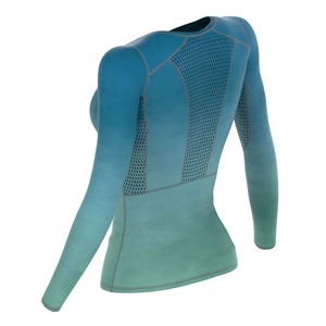 Haut de compression respirant de haute qualité pour femmes, personnalisé, pour le fitness et le sport, imprimé par transfert thermique, 100 % polyester, col en V, coupe courte - Product Image 2
