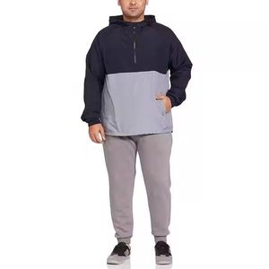 <b>Men</b> Color Blocked Hooded <b>Half</b>-<b>Zip</b> Soft Shell <b>Jacket</b> Water Resistant Polyester Outdoor Wear Regular Fit All Seasons - Product Image 5