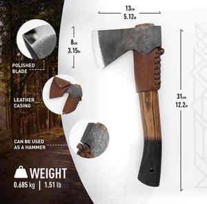 Hand-Forged High Carbon Steel Flat Backed Hammer <b>Axe</b> 13" Full Tang Ash Wood <b>Handle</b> DIY Grade ODM Outdoor Work Gifts - Product Image 2
