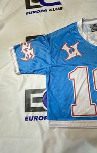เสื้อเจอร์ซีย์อเมริกันแบบสั่งทำพิเศษ ทรงโอเวอร์ไซส์ ผ้าถักตาข่าย คอวี ทรงครอป ทรงบ็อกซี่ สำหรับผู้ชาย - Product Image 2