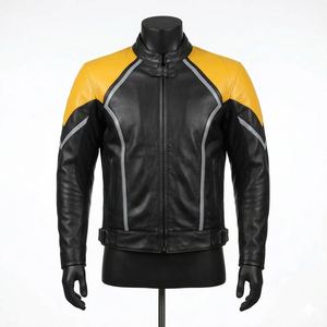 High Quality Custom Made Motorcycle Racing Leather <b>Jacket</b> for <b>Men</b> Breathable Design for <b>Summer</b> and Winter Motorbike Riding - Product Image 1