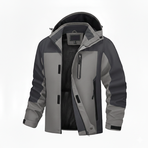 Veste d'hiver isolée en softshell pour homme, personnalisée, imperméable, coupe-vent, avec col roulé zippé, manches longues, imprimé - Product Image 2