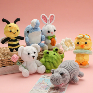 New Handmade DIY Yarn Knitting Doll Animal Cartoon Crochet Kit Creative Decoration Pendant Ornament