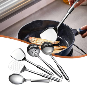 Top Quality Household Stainless Steel <b>Cooking</b> Spoons <b>Set</b> Cheap Price 5 Pieces For Kitchen <b>Cooking</b> Use - Product Image 1