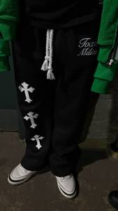Pantalones Deportivos Personalizables de Felpa Francesa 100% Algodón, Corte Ancho, Cintura Alta, Bordados, Diseño Recto, Servicio OEM - Product Image 4