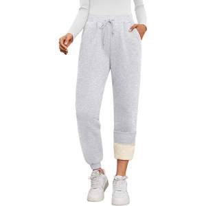 Pantalones de chándal XL Queen de moda para mujer, pantalones deportivos con forro polar de invierno con bolsillos, trajes de moda de otoño transpirables, lavado colorido - Product Image 1