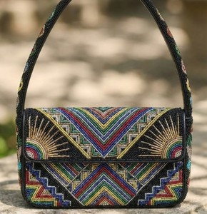Bolso de mano artesanal con bordado de cuentas, estilo celestial, para regalo, eventos, noche, bolso de hombro, accesorio bohemio para mujer - Product Image 3