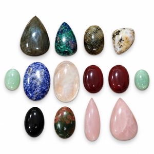 Cabochons taillés en forme de rose de haute qualité, demi-naturels, en Agate/Jaspe/Jade/Cristal/Lapis Lazuli pour la fabrication de bijoux, 20 % de réduction pour le Nouvel An - Product Image 1