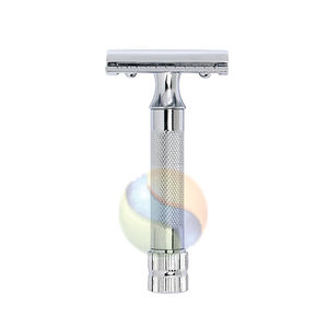 Maquinilla de Afeitar de Seguridad Ajustable de Acero Inoxidable para Hombre – Maquinilla de Afeitar de Una Sola Hoja con Acabado Dorado y Logotipo Personalizado - Product Image 1