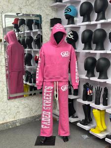Wholesale Custom Blue <b>Hooded</b> 100% Cotton Breathable Lightweight Tracksuit Set Full <b>Zip</b> Jacket Pants Streetwear Style Adults - Product Image 4