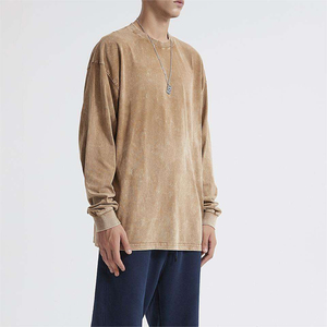 เสื้อสเวตเชิ้ตโอเวอร์ไซส์ทรงหลวมสไตล์วินเทจ ล้างสีแบบแอซิดวอช ผ้าคอตตอนฟลีซหนานุ่ม สำหรับผู้ชาย เหมาะสำหรับสตรีทแวร์ คอกลม - Product Image 2