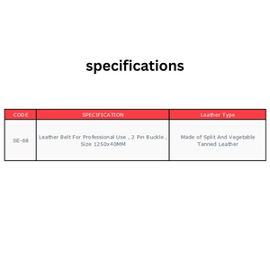 Heavy Duty 2 Prong Buckle 1250x40MM Vegetable Tanned <b>Leather</b> Work Belt for Carpenters and Electricians <b>Tool</b> Storage - Product Image 2