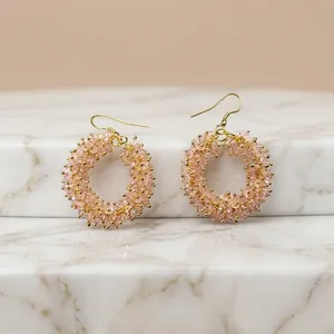 Shan India Handmade Gold Plated Brass Metal Beads Drop Bohemian Style Dangle <b>Hook</b> <b>Earrings</b> for Women Metal <b>Earrings</b> - Product Image 4