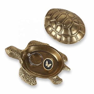 Turtle Shaped Metal Jewelry Dish Ring Holders with Distressed Finish Metal Trinket Dish Jewelry Organizer for <b>Vanity</b> <b>Dresser</b> - Product Image 2