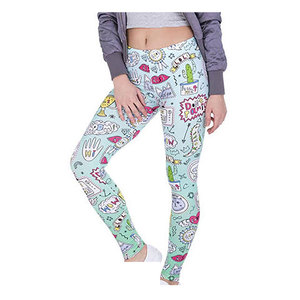 Legging de yoga taille haute écoresponsable pour femme avec taille élastique, en tissu recyclé, motif uni - Product Image 3