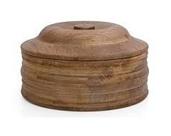 Pot à roti en bois naturel, support de rangement pour pain indien, fait main, vaisselle de cuisine, salle à manger, restaurant - Product Image 3
