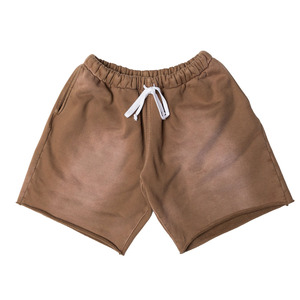 Shorts personnalisés pour hommes en toile tricotée respirante, en coton de poids moyen, style urbain vintage, effet vieilli, délavé soleil et délavé à l'acide - Product Image 1
