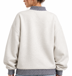 Sweat-shirt à col roulé pour femme THETA de qualité supérieure, écologique, imprimé floqué brodé, coupe ample et décontractée, automne, ODM - Product Image 3
