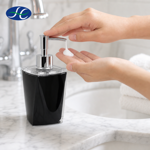 Acrylic Seven-Piece European Luxury Dish Twist Over Molding <b>Soap</b> <b>Dispenser</b> <b>Set</b> Black - Product Image 2