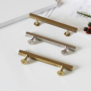 Poignées de meubles de luxe carrées en alliage de zinc, poignées de tiroir et de placard, finition or et argent, fabricant - Product Image 3