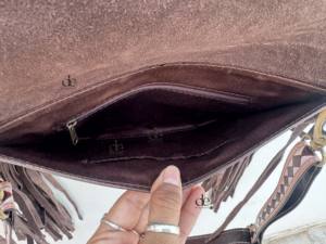 Nouveauté : Sac à franges en cuir fait main, style bohème gypsy, motif à carreaux, sacs de créateurs multi-usages, style western élégant - Product Image 6