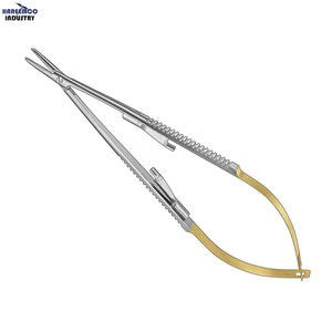 Portaagujas Manual CASTROVIEJO de Marca Personalizada, 14 cm, Recto, Plateado, 30 Posiciones de Mandíbula, Clase I, TC, CE, Aprobado por ISO - Product Image 1