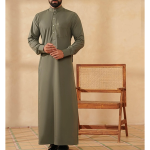 Thobe islamique traditionnel pour hommes, longue robe confortable, vêtements musulmans pour un usage quotidien - Product Image 3