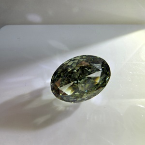 Diamant de laboratoire certifié IGI 11 carats, taille ovale brillant modifié, vert vif fantaisie, VS1, diamant non monté - Product Image 1