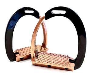 Estribos de Seguridad para Caballos en Negro y Oro Rosa, de Liberación Rápida, Estabilidad, Aluminio - Product Image 4