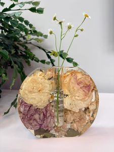 Decorative Resin Tabletop Vase Unique Handmade Craft for Living Room Center Table and Office Decor - Product Image 1
