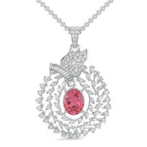 Colgante de Corazón Entrelazado con Diamante Cultivado en Laboratorio de 0.287 Ct en Oro Amarillo, Blanco y Rosa de 9K, con Engaste de Bisel Moderno y Chapado en Oro - Product Image 1