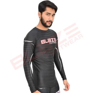 Diseño personalizado con estiramiento sublimado manga completa y corta MMA BJJ Rash Guard para entrenamiento para Muay Thai Boxing camisetas de hombre - Product Image 2