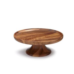 Vintage Wooden Cake Stand with Metal Trim Pedestal Display Base for Wedding Party Birthday Buffet Cupboard Dessert Tray & Stand - Product Image 5