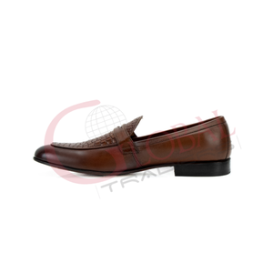 Handmade Pointed Toe <b>Brown</b> Color New Style Leather Loafers <b>Men</b> <b>Casual</b> <b>Shoes</b> <b>Men's</b> Wear - Product Image 4