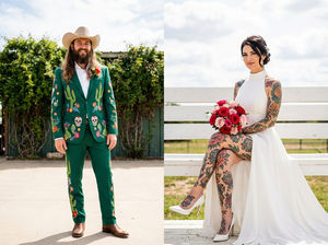 Traje de Novio Vaquero Morado para Hombre con Bordado de Cactus y Calavera, Atuendo Personalizado para Boda Occidental - Product Image 3