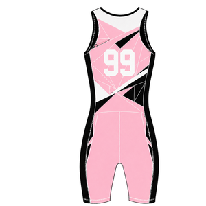 Traje de Competición de Remo Rosa, Negro y Blanco para Hombre, Uniforme de Competición sin Mangas, Singlet de Alto Rendimiento, Personalizado, Venta al por Mayor para Equipos - Product Image 2