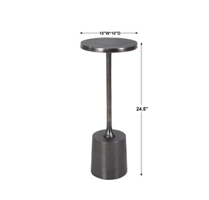 Modern Slim Pedestal Accent Bar <b>Table</b> <b>Matte</b> Finish Round Top Compact Space Efficient Design Strong Base for Modern Interiors - Product Image 6