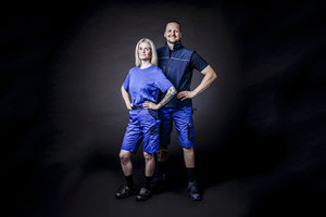 Camiseta Azul de Algodón Sólido 7005 Motion Tex Premium, Suave, Ligera, Transpirable, Corte Regular, Informal - Product Image 3