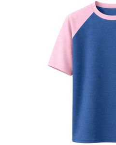 T-shirt à manches raglan bleu rose pour homme, décontracté, été, col rond, respirant, mélange de coton, doux, confortable, léger, à porter au quotidien - Product Image 3