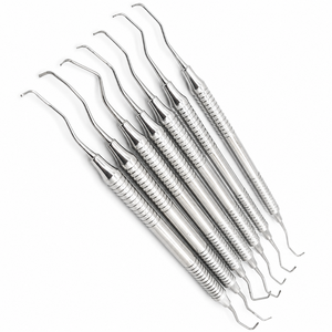 Instrument de remplissage dentaire en résine, applicateur composite à double extrémité avec manche moleté en acier inoxydable - Product Image 3