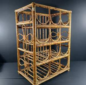 Lightweight Rattan Wine Rack For <b>Small</b> Kitchen <b>Storage</b> And Decorative Wine Bottle Organizer For Apartment Living - Product Image 5