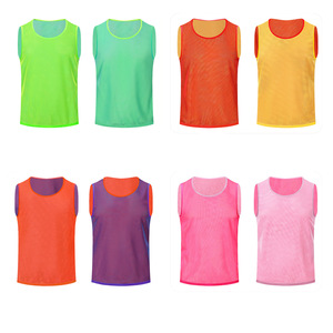 Customized Logo 100% Polyester Adult Child Soccer Team <b>Training</b> Sport <b>Bibs</b> Quick Drying Mesh Fabric Scrimmage Reversible Vest - Product Image 2