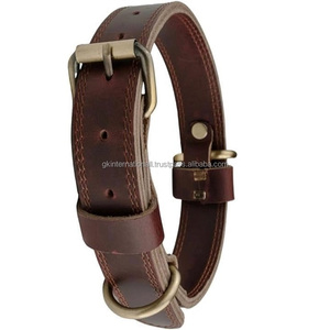 Collar de perro de cuero resistente de primera calidad, costura duradera y ajuste de calidad, collar de perro de cuero ajustable completo para mascotas de todos los tamaños - Product Image 5