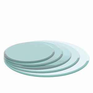 Piano Tavolo Rotondo in Vetro Temperato Trasparente da 36 Pollici, Spessore 2/5 Pollici, Bordo Smussato Lucidato, per Tavolini da Caffè (Vecchio SKU W126560361) - Product Image 5