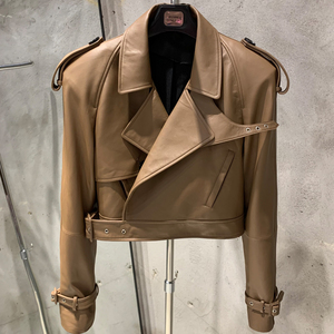 Unisex PU Leather <b>Jacket</b> V-neck Moto Style Slim Fit Regular Length Windproof Regular Sleeve Solid Color Winter Wear Hooded Half - Product Image 4